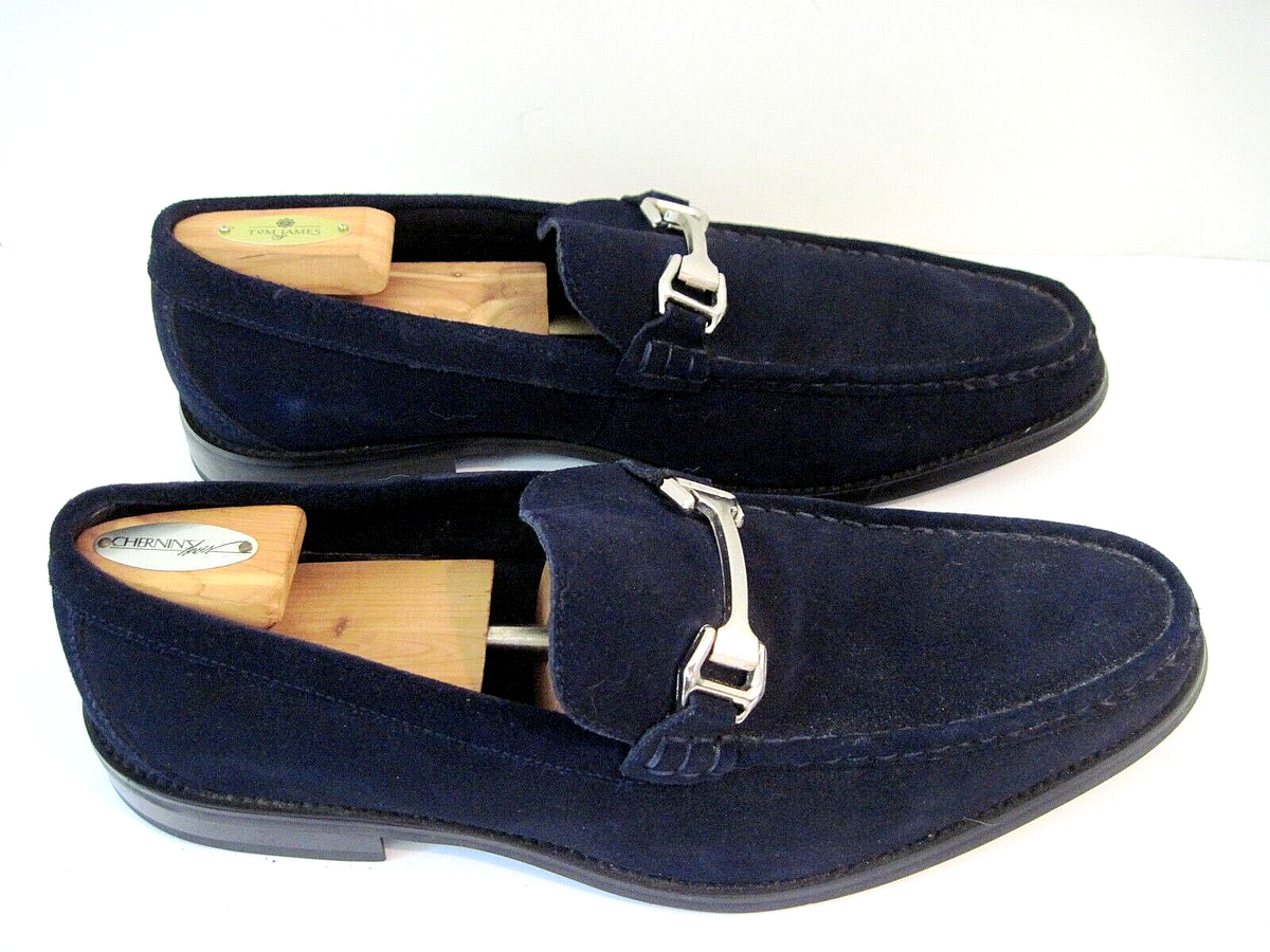 Stacy Adams Mens Casual Walking Shoes Blue Suede Horse Bit 