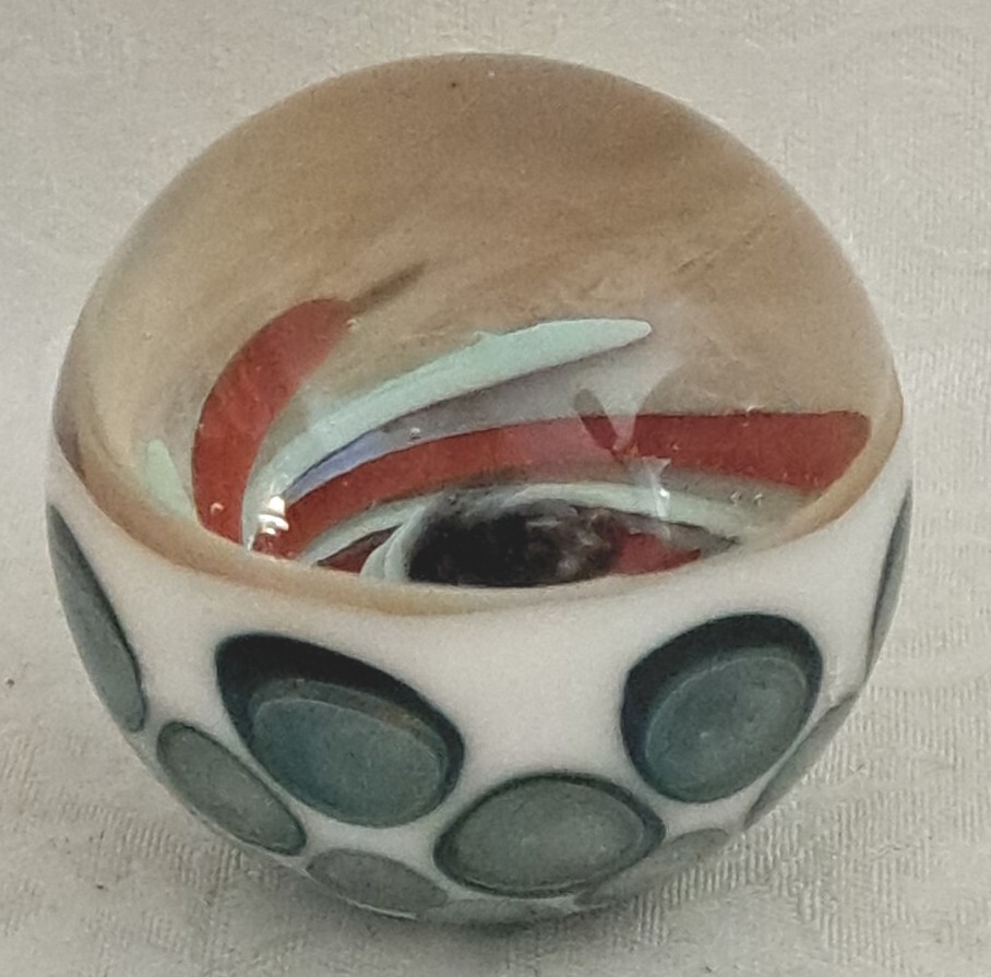 Vintage Fab Jumbo Handblown Glass Marble Paperweight 2" x2" Rare eBay