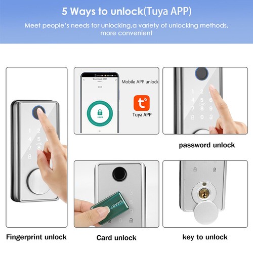 5-in-1 Smart Door Lock Biometric Fingerprint/Touch Password/Card/Key/App new - Picture 6 of 11