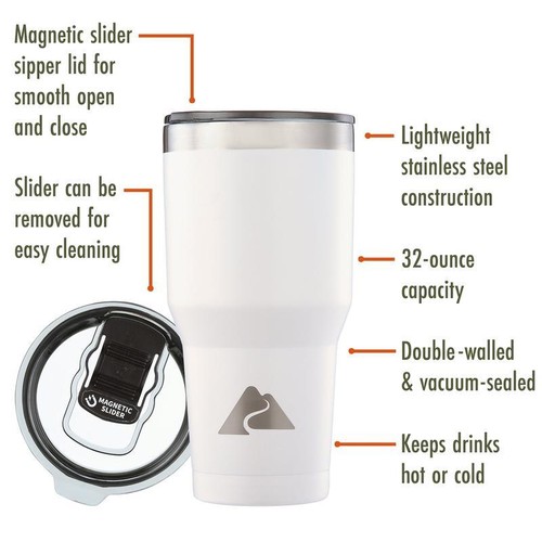 32oz Vacuum Insulated Stainless Steel Tumbler Travel Mug Hot Cold Drinks New - Picture 2 of 11