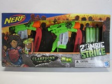 NERF Zombie Strike CLAMPDOWN - 2 Pack With 4 Darts Brand New 