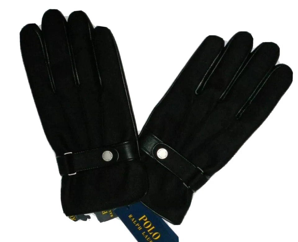 Мужские кожаные и шерстяные перчатки Polo Ralph Lauren Melton Tec Touch — размер XL — черные - Изображение 3 из 4