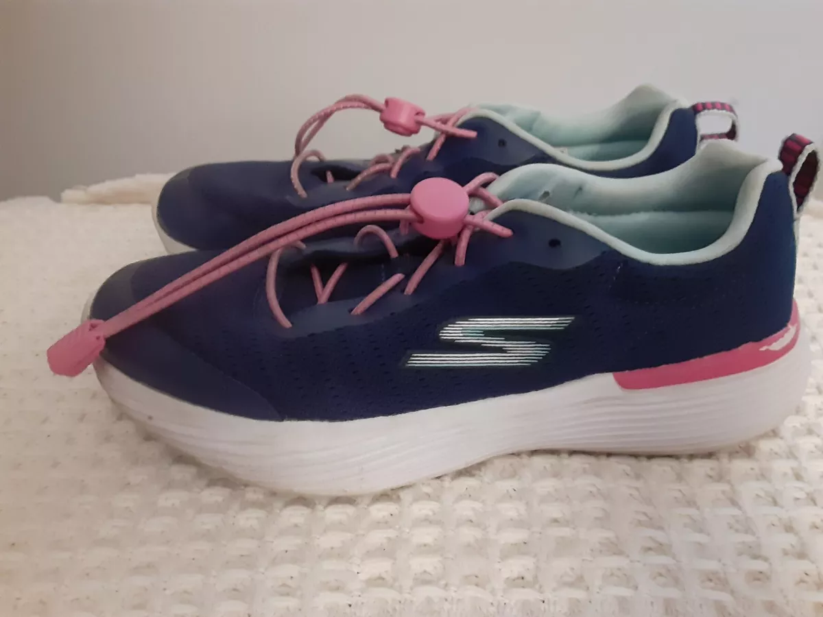 Sketchers Girls Size 3.5 Blue GogaMat GoRun 302428L Tennis Shoes
