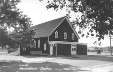 Fairview Michigan~Mennonite Church~Farm House~Barn~1950 Real Photo Postcard~RPPC