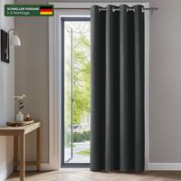 Verdunkelungsvorhang Hitzeschutz Thermovorhang Dunkelgrau Mit ÖSen 140X245 Cm