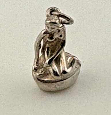 VINTAGE BERNARD HERTZ STERLING SILVER LITTLE MERMAID NAKED CHARM PENDANT 5G 2765