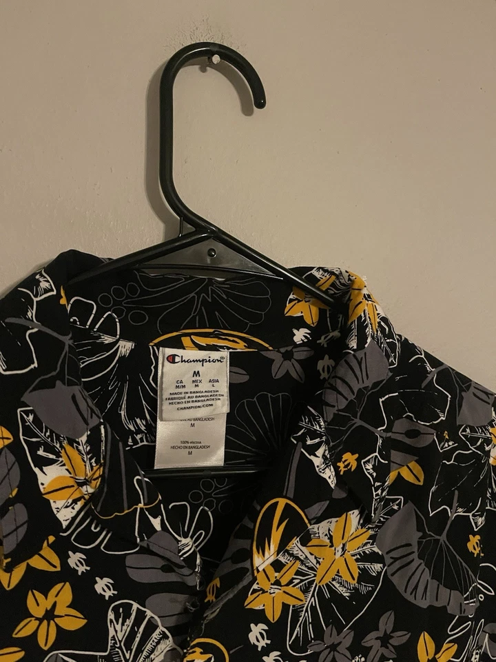 Mizzou Missouri Tigers Columbia S/S Button Up Hawaiian Floral Shirt - Men's M - Image 3 of 4