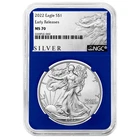 2022 $1 American Silver Eagle NGC MS70 ER ALS Label Blue Core