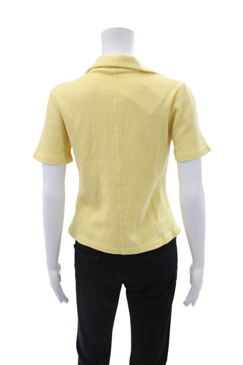 Big Bud Press Womens Basic Yellow Collared Short … - image 3