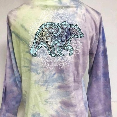 SALE Southern Attitude Tortuga Moon Mandala Mama Bear Grape Tie Dye Long Sleeve