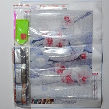 Pink Flowers Diamond Painting Art Kit Adults 30x40cm Candles Colorful DIY Craft
