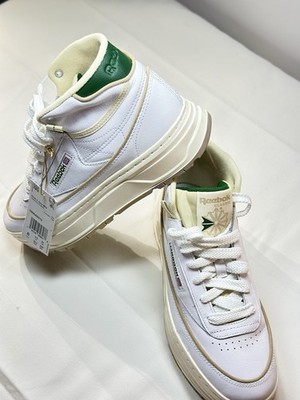 Reebok Club C Geo Mid   women White Leather Breathable Mid-Top Casual Sneakers
