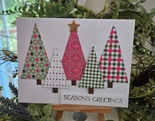 STAMPIN UP CARD KIT - TREES SEASON'S GREETINGS KIT MAKES 4 #XS-361
