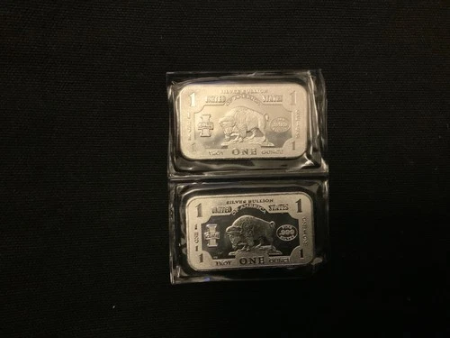 1 oz Silver Bar - 1901 $10 Bison Sealed BU