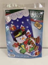 Design Works SNOWMAN  CARDINALS Felt Applique Stocking Kit New 5231
