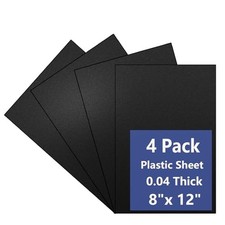 4 Pack Black Plastic Sheets 8x12x0.04 in Flexible High Tensile Plastic Sheets...
