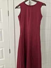 UNIQLO AIRism Sleeveless Fit & Flare Dress Red Wine Size XS