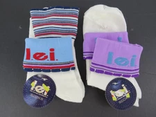 Vintage Y2K 2 Pair Life Energy Intellegence L.E.I Socks Size 9-11 purple blue