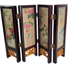 Casa delle Bambole Miniatura Orientale Pieghevole Schermo Camera Divisorio Doppia Faccia Arte 1:12