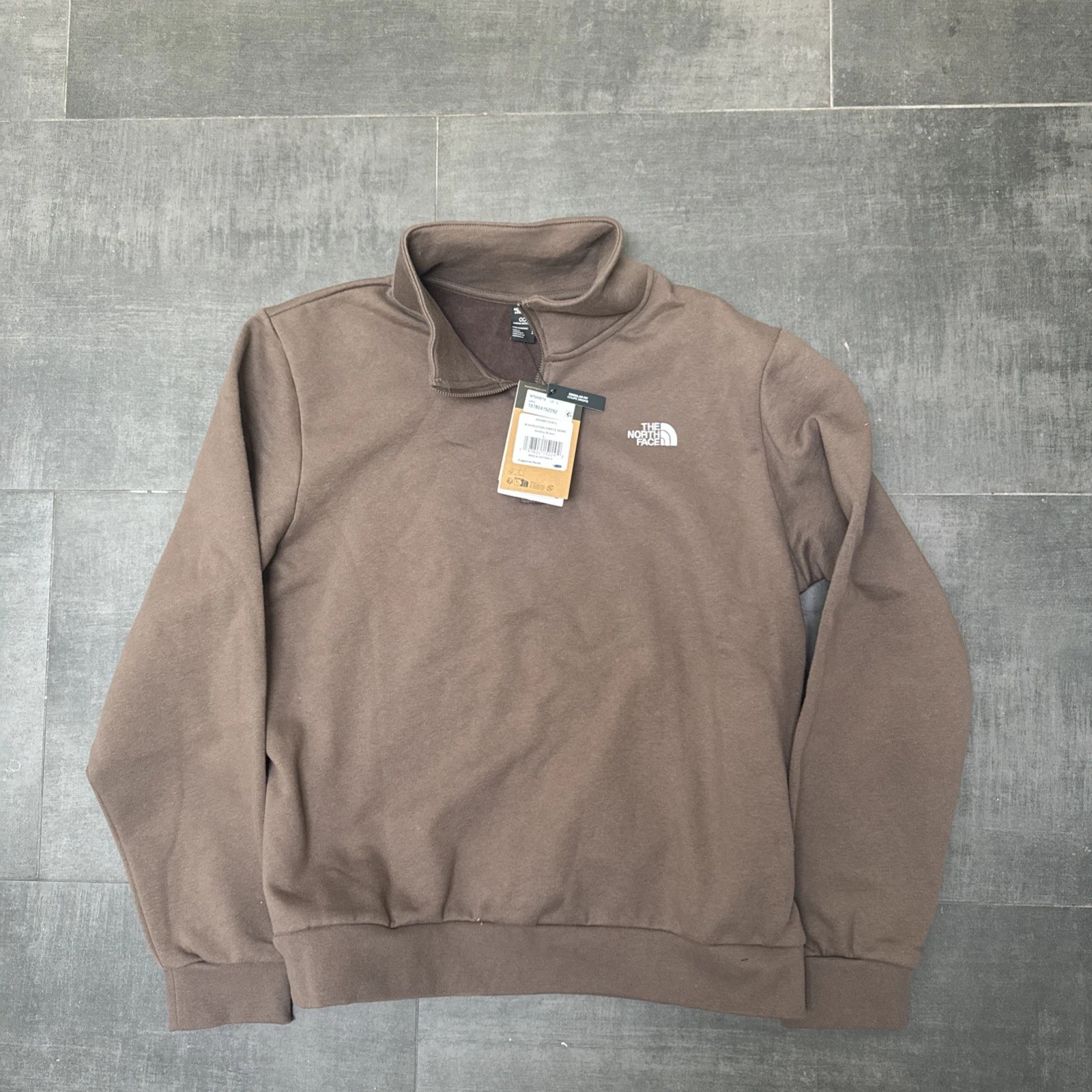 The North Face Men's Medium Dotknit Thermal 1/4 Zip Hoodie Dark Brown