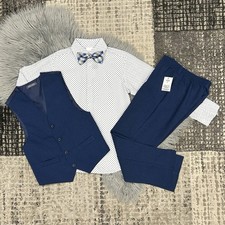 Van Heusen Boys' Navy 4-Piece Formal Suit Set Size 8 NWT