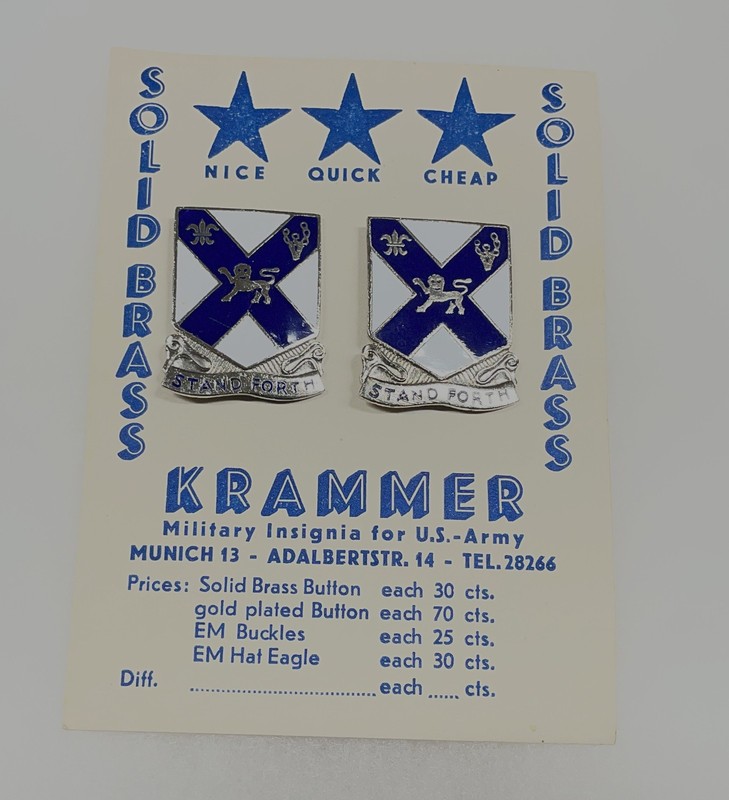 102nd Infantry Regt German Made DI On Original Card