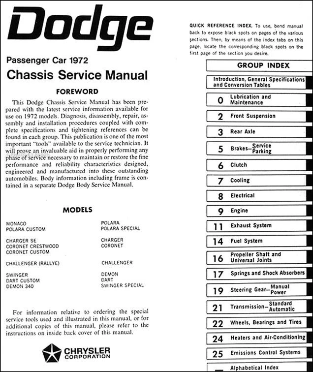 1972 Dodge Car Shop conjunto manual PDF em serviço de reparo USB - Imagem 2 de 4