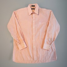 Vintage 1980s Christian Dior Monsieur Pink Woven Button Shirt Mens Large