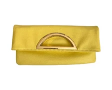 Charming Charlie Yellow Clutch Purse with Removable Chain Strap