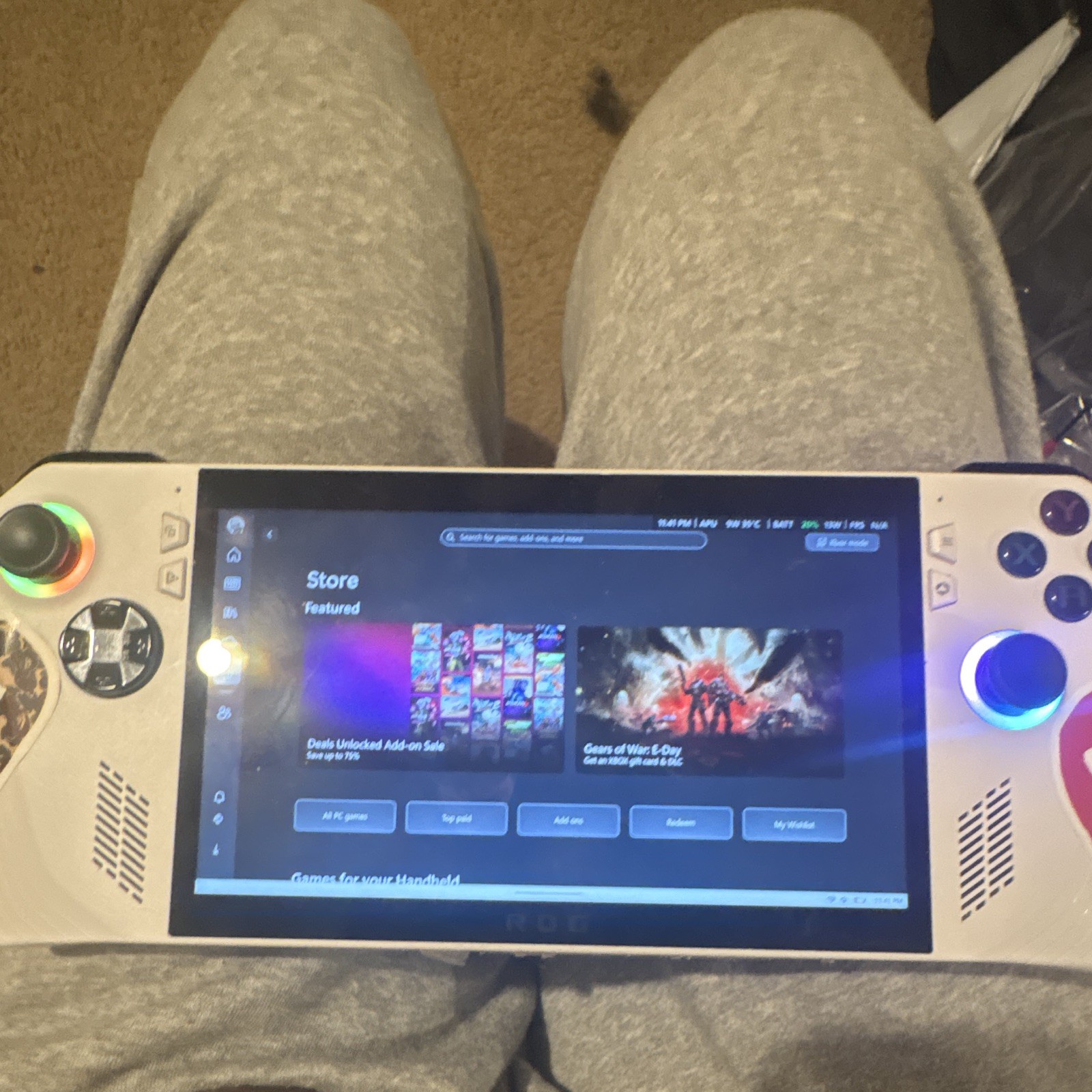 ASUS ROG Ally White Handheld System Gaming Console w/ USB-C & Wi-Fi(DESCRIPTION)