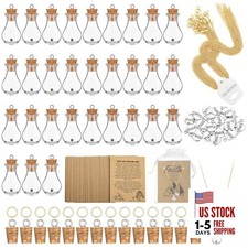 30 Sets Mustard Seed Necklace Christian Charms Includes 0.5ml Tiny Glass