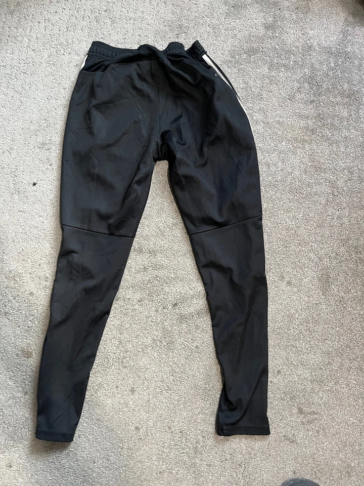 Pantalones de entrenamiento Adidas para hombre talla pequeña Tiro19 negro/blanco sin cordón Foto 3 de 4