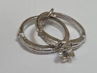 Sterling Silver ~ WEDDING RING Charm ~ Mini Wedding & Engagement Rings ~ VINTAGE