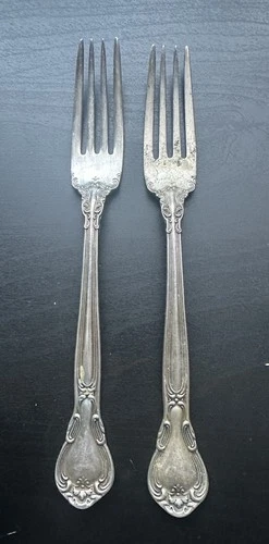 x2 Chantilly by Gorham Sterling Silver Place Size Fork 7 1/2" Flatware Heirloom
