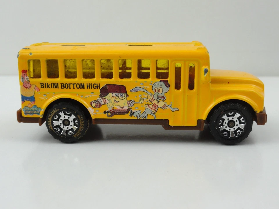 Matchbox Nickelodeon 2006 Bob Esponja Pantalones Cuadrados 2004 Autobús Escolar (Amarillo) con Ropa Foto 4 de 4