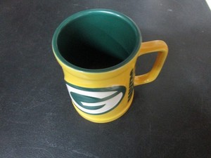 Vintage Green Bay Packers Yellow Beer Stein/Coffee Mug