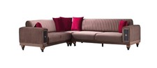 Ecksofa Braun Sofa Designer Polstermöbel Eckcouch Luxus Moderne Möbel