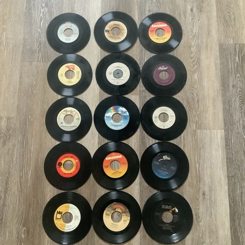 Lot 15 45rpm Vinyl Records 7” Vtg Michael Jackson Grease Prince Beatles   ++ B