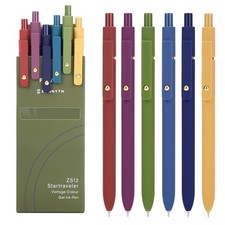 Gel Pens, 6pcs 0.7mm Fine Point Black Ink Pens, 6Pcs Gold Vintage -Black ink