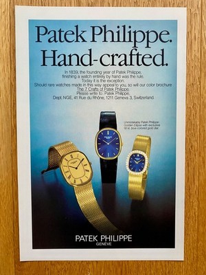 Patek Philippe Ellipse Hand-crafted 1979 Vintage Watch Ad Werbung Reklame V01