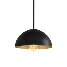 Justice Design Group NSH-9840 Elias 9"W Mini Pendant - Matte Black / Champagne