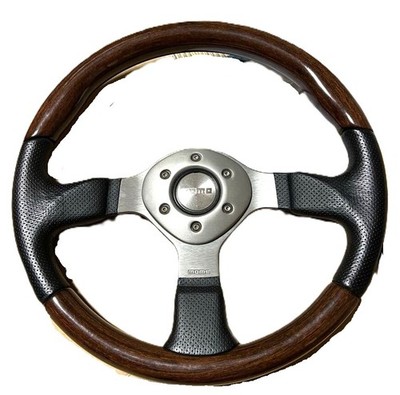 momoファイターウッド＆レザー コンビ35cm MOMO FIGHTER Steering Wheel ϕ350mm 13.8