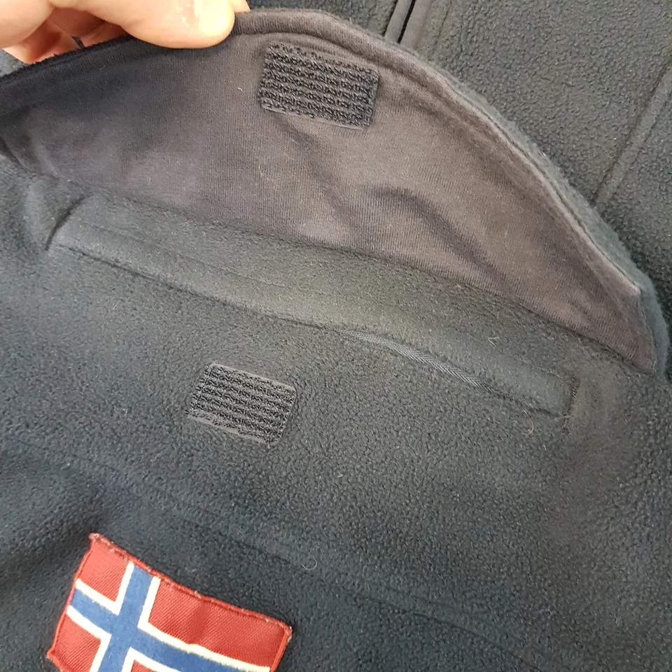 Napapijri мужской 1/4 молнии флис средний синий темно-синий джемпер пуловер флаг логотип - Изображение 3 из 4