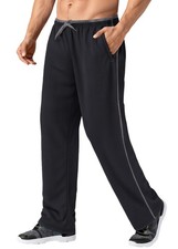 Men's Sweatpant Track Pants Open-Bottom Sweat Pants Performance Active Pant L...