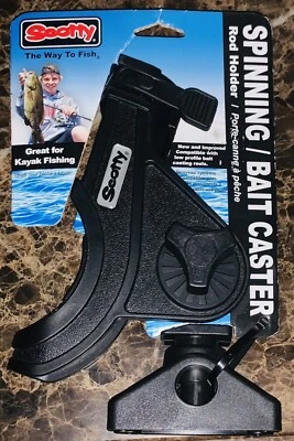 Scotty 280 Bait Caster Spinning Rod Holder W/ 241L Locking Deck Side Mount Black - Image 1 of 4