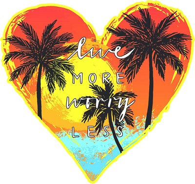 Live More Worry Less Vinyl-Aufkleber Sticker EURO lustig Camper Camping Van