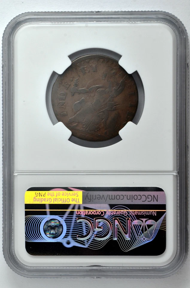 1787 Mailed Bust Left Connecticut Mint Error NGC VG 10 BN Double Struck - Image 2 of 2