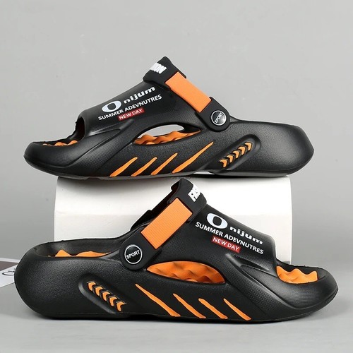 Men Slippers 2025 New Summer EVA Soft-soled Platform Slides Sandals Indoor - Foto 2 di 14