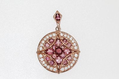925 Vermeil rosa Turmalin / weißer Topas Anhänger (5,65 cts)