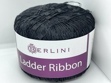 Berlini Ladder Ribbon Yarn 78 Black 50gr 142yds